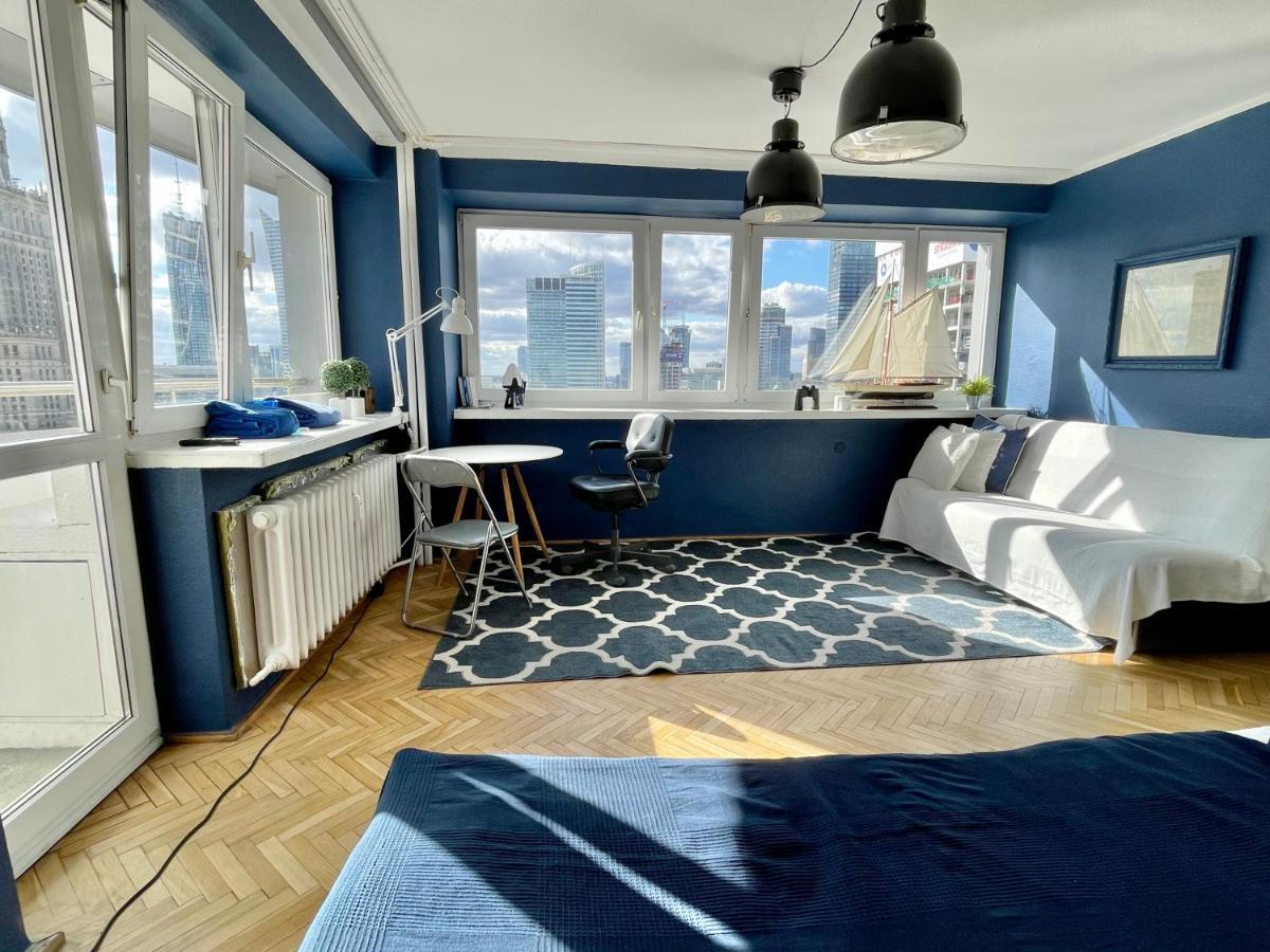 Super Apartament Blue Scisle Centrum Dwie Linie Metra Netflix Wifi 300 Mbs Panorama Miasta Varsó Kültér fotó