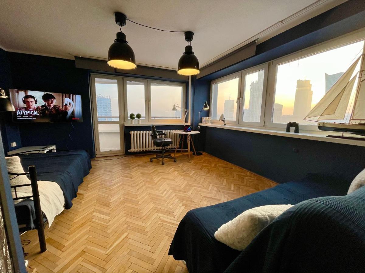 Super Apartament Blue Scisle Centrum Dwie Linie Metra Netflix Wifi 300 Mbs Panorama Miasta Varsó Kültér fotó