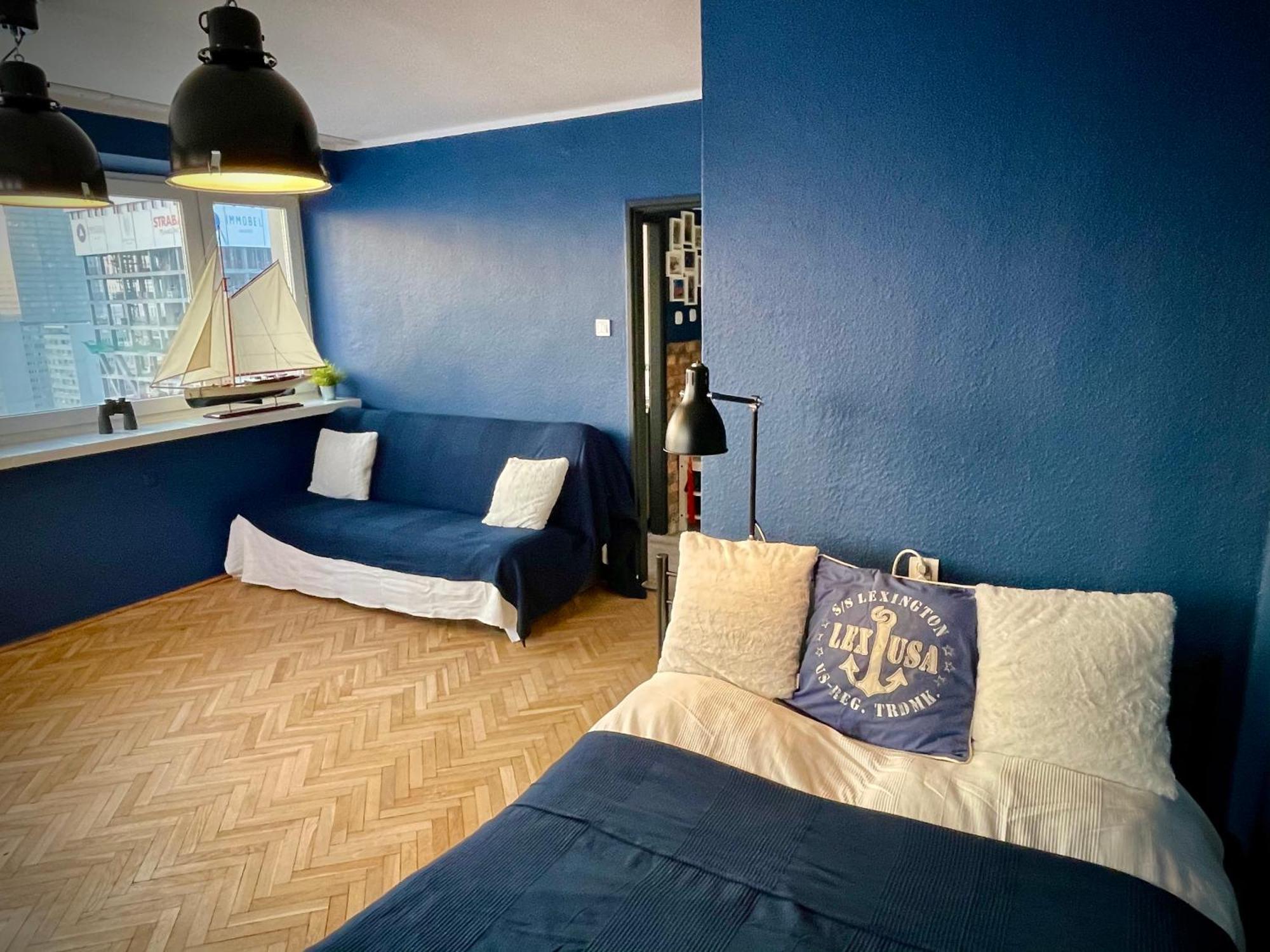 Super Apartament Blue Scisle Centrum Dwie Linie Metra Netflix Wifi 300 Mbs Panorama Miasta Varsó Kültér fotó
